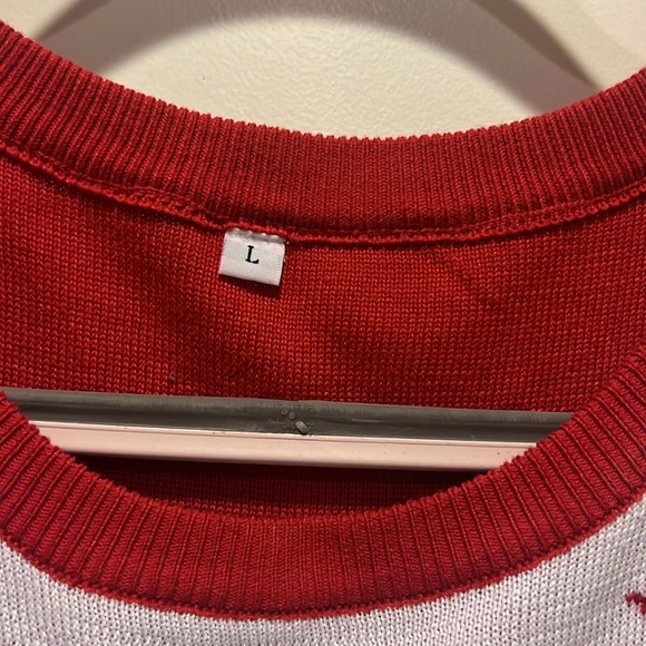 Christmas ugly sweater. Never used Large. Santa with faux belt - Picture 2 of 3